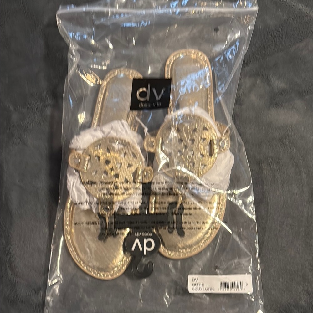 DV by Dolce Vita Gold Embellished Slides